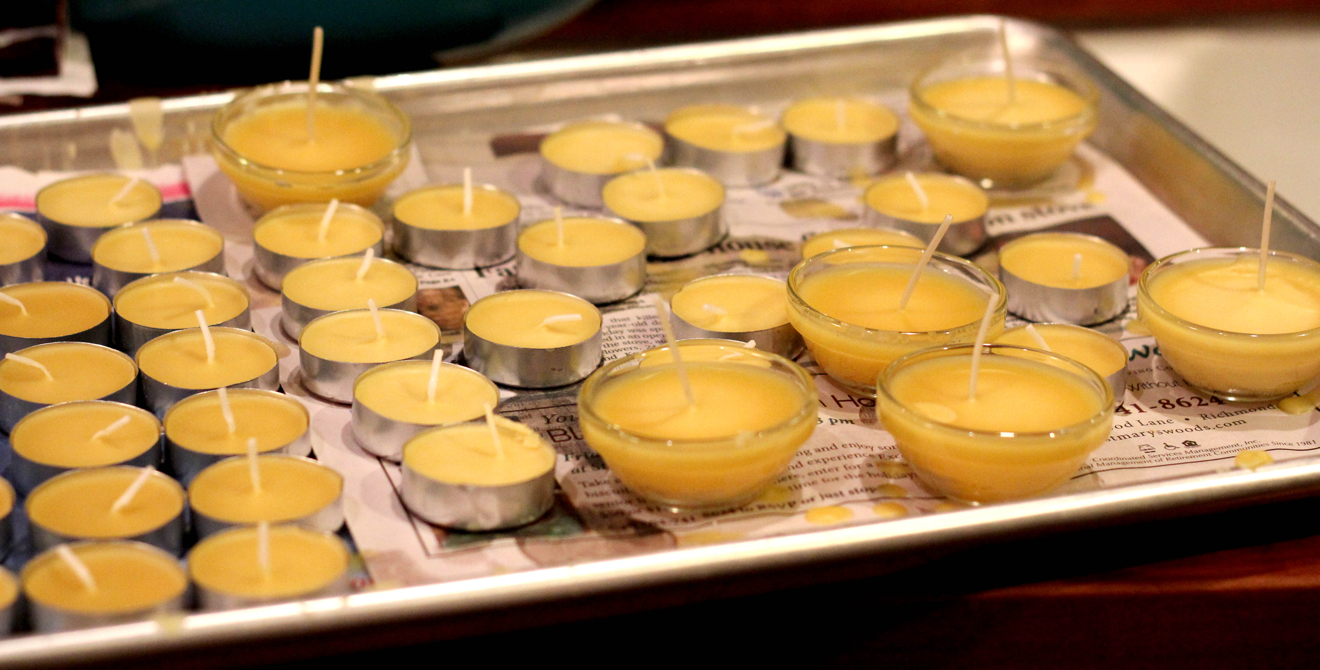 beeswax tea lights Log Cabin Cooking