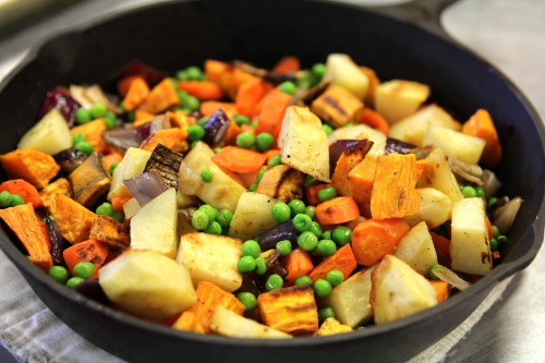 roated pot pie innards