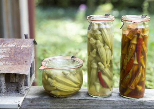 Okra pickles + smoky okra pickles