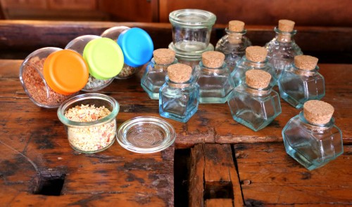 herbed garlic salt and jars