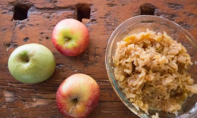 First grate your apples.