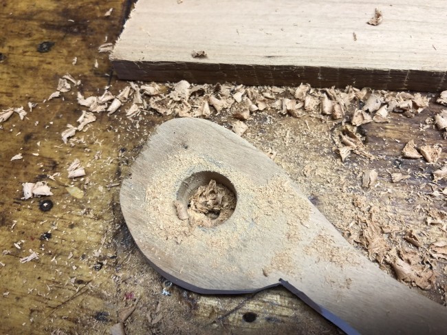 cut hole in spoon handle